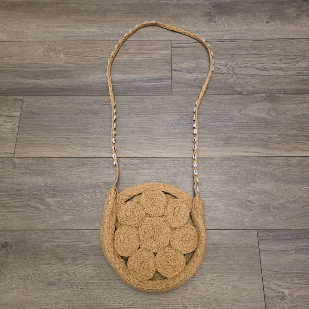 Purse Puka Shell Woven Straw Cross Bag Crossbody - Picture 6 of 9
